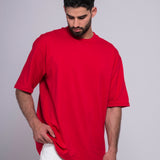 CAMISETA ROJA 14052  OVERSIZE BASICA SVG