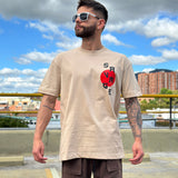 Camiseta NO LOVE oversize camel Ecodrape ©️